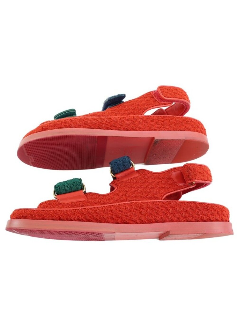 Chanel Sports Sandals Red Multicolor 36 Leather CC - Picture 7 of 10